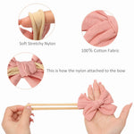 doboi 10PCS Baby Girls Headbands Hair Bows Nylon Linen Hairbands Handmade Hair Accessories for Newborn Infant Toddlers Little Girl and Kids 3.5Inches