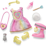 American Girl, AG Sisters Wesley Doll, Brown Eyes, Short Curly Dark-Brown Hair with Pink Highlights, 14.5", Age 4+