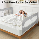 UNAPHO Bed Rail for Toddlers,Swing Down Kids Bed Rails Guard for Twin,Full,Queen,Bunk Size Bed,Extra Tall Child Bed Rail Guard with Reinforced Anchor Safety System,59" L x 31" H,Grey