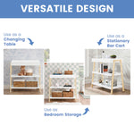 Delta Children Scout Changing Table - Greenguard Gold Certified, Bianca White/Natural