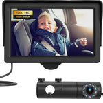 GROWNSY Baby Car Camera, HD Display Baby Car Mirror with Night Vision Feature, 4.3 inch Baby Car Camera with Monitor Wide Clear View, Backseat Camera Rear Facing to Observe Baby’s Every Move
