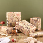 WRAPAHOLIC Kraft Baby Shower Wrapping Paper Roll - Mini Roll - 17 Inch x 16.5 Feet - Little Woodland Animal Wrapping Paper for Baby Shower, Kids Girls Boys Birthday