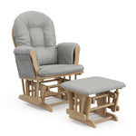 Storkcraft Premium Hoop Glider & Ottoman (Natural/Beige) — GREENGUARD Gold Certified Nursery Glider, Solid Wood Craftsmanship, Smooth-Gliding Nursery Chair and Ottoman, Award-Winning