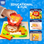 TOY Life Toddler Puzzles Ages 2-4, Wooden Puzzles for Toddlers 1-3, 7 Pcs Animals Puzzle 2 Year Old, Montessori Toddler Boys Girls Toys 2-3, Educational Gift Learning Toys for 2 Year Old