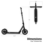 Radio Flyer Kickstart Max, Lightweight and Foldable Two-Wheel Kick Scooter Ages 8+, 220 lb Max, Large Wheels and Front Suspension for Smooth Ride