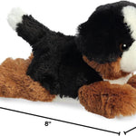 Aurora® Adorable Mini Flopsie™ Bernie Mountain Dog™ Stuffed Animal - Playful Ease - Timeless Companions - Black 8 Inches