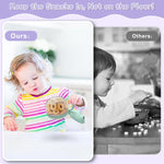 BeneLabel 2 Pack 12.3 Oz Snack Cups for Toddlers Spill Proof Food Grade Tritan Baby Snack Container with Cute Frog Lid and Handle PVC Free Kids Snack Catcher Fit for On-the-Go (Green & Purple)