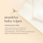 Burts Bees Baby Bee Chlorine-Free Wipes, 72 Count (Pack of 6)
