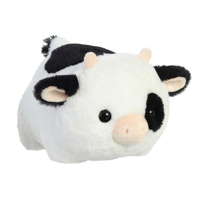 Aurora® Adorable Spudsters™ Tutie Cow Stuffed Animal - Round Shape Makes for Comforting Cuddles - Perfect for Kids All Ages and Animal Loving Adults - White 10 Inches