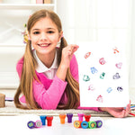 Lemicin 24 PCS Camp Party Favors Camping Adventure Mini Stamps Colorful Self Inking Stamps Camping Themed Party Favors for Boys Girls Student School Classroom Rewards Carnival Prizes Supplies