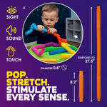 Nutty Toys Pop Tubes - Large 8-Pack Sensory Toys - Creative STEM Learning for Kids & Toddlers - Connect & Pop! Top ADHD Autism Fidget 2026, Best Boy & Girl Valentines Day and Easter Basket Gifts Idea