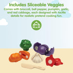 PlanToys 5 Wooden, Colorful Vegetable (Veggie) Food Playset (3431) | Sustainably Made from Rubberwood and Non-Toxic Paints and Dyes.