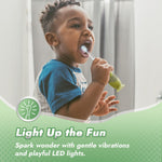 Papablic Toddler Sonic Electric Toothbrush Kids for Ages 1-3 Years, Baby Electric Toothbrush with Cute Dino Cover and Smart LED Timer, 2 Brush Heads (Max)