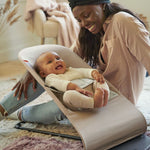 BabyBjörn Bouncer Balance Soft, Cotton/Jersey, Beige/Gray 2-in-1 Adjustable Baby Bouncer Seat and Toddler Chair, Newborn to Toddler (8-29 lbs), 4 Positions, Lightweight & Portable