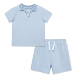 Little Me Clothes for Baby Boys' Light Blue 2 Piece Short Set, Blue, 24 Months