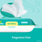 Pampers Baby Wipes Sensitive, Water Based Baby Wipes, Hypoallergenic and Unscented Baby Wipes, 56 Wipes Total (1 Flip-Top Packs)