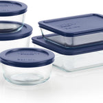 Pyrex Simply Store (12-Pack) Glass Food Storage Containers Set, (1, 2, & 3 Cup) Meal Prep Containers With BPA-Free Lids, Dishwasher & Microwave Safe
