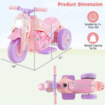 Costzon Kids Motorcycle, 6V Battery Powered Ride on Motorcycle with Bubble Maker, Music, LED Headlight, Forward & Backward, 3 Wheels Electric Motorcycle for Kids, Gift for Boys & Girls (Pink & Purple)
