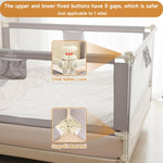 BabyAlly Quick Assembled Bed Rail for Baby, Foldable Toddlers Bed Rails, Height Adjustable Bed Rail Guard, Steady and Safty for King Size Bed (2 Sides 78.7"+1 Side 74.8'')