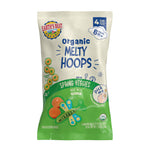 Packaging of Earth's Best Organic Melty Hoops Spring Veggies snack on a white background
