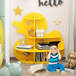 Duck Kids Bookshelf Toddler Bookcase 4-Tier Baby Book Rack Children Toy Storage Organizer Wood Display Shelf for Nursery Playroom Bedroom Classroom School Homeschooling Boy Girl’s Gift (Yellow Duck)
