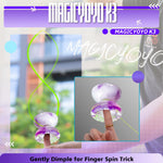 MAGICYOYO K3 Aurora-P Crystal Yoyo for Kids & Beginners, Responsive & Unresponsive Yo Yo with Finger Spin Design+Extra Bearing+12 Yo-yo Strings & Storage Bag, Great Gift for Boys Girls(Purple&White)