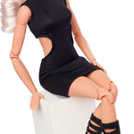 Barbie Basics Model 02 Collector Doll with Blonde Hair, Black Mini Dress & Gladiator Boots, Universal-fit Fashions, Posable Body & Swappable Doll Head