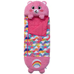 Happy Nappers: Care Bears Sleep Sack Large - Cheer Bear - 66 x 30, 2-in-1: Plush Character Opens Into Sleeping Bag, Soft Nap & Play Animal, Kids 7+
