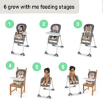 Ingenuity Full Course 6-in-1 High Chair - Baby to 5 Years Old, 6 Convertible Modes, 2 Dishwasher Safe Trays - Milly