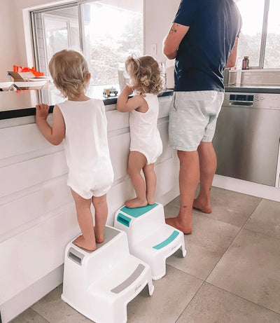 Dreambaby 2-Up Step Stool - Toddler Step Stool for Bathroom Sink and Kids Toilet Potty Training - Step Stools for Toddlers with Non-Slip Base and Carry Handles - Supports up to 200lbs Weight Capacity