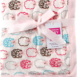 Hudson Baby Unisex Baby Plush Mink and Sherpa Blanket, Pink Floral, One Size