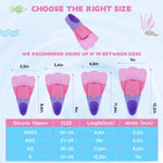 Kids Swim Fins,Short Youth Swim Flippers for Kids Swimming Training Fins for Lap Swimming Pool Snorkeling for Children Girls Boys Beginner
