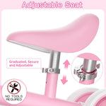 DRAMATION Baby Balance Bike for 1 Year Old Girls, 10-18 Months Toddler Balance Bike with No Pedal 4 Silence Wheels, Baby Walker, 1st Birthday Gift (Colorful Lighting)