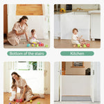 Momcozy Auto-Locking Retractable Mesh Baby Gate or Dog Gate, Child Safety Gate for Indoor or Outdoor, 33-inches Tall with up to 55-inches Wide Extension, Avoid Skirting Installation, White