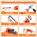 Kids Tool Set Toys, 56 Pcs Toddler Tool Set with Toy Chainsaw & Electronic Drill,Vest, Pretend Play Kids Construction Tools Toy for Toddler 3-5 Years Old Christmas Birthday Gifts
