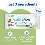 WaterWipes Sensitive+ Baby & Toddler Wipes, 3-In-1 Cleans, Cares, Protects, 99.9% Water, Textured Clean, Unscented & Hypoallergenic, 540 Count (Pack of 9)
