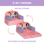 Delta Children - Disney Princess Cozee Buddy Flip-Out Kids Chair, Pink