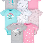 Gerber baby-girls 8-pack Short Sleeve Onesies Bodysuits