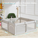 Hiaksedt Baby Playpen 50x50 Inch, Play Pens for Babies and Toddlers Baby Fence Baby Play Yards for Indoor & Outdoor with Breathable Mesh Anti-Fall Playpen