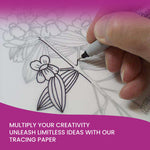 Tracing Paper 9x12 Inch - 50 Sheets 41lb/63gsm Transparent Trace Paper for Sketching, Preliminary Drawing, Drafting & Art Projects - Premium Translucent Tracing Paper for Pencil, Marker and Ink