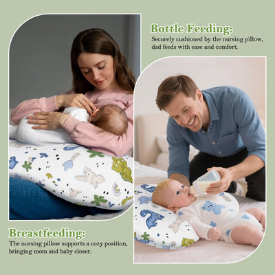Nursing Pillow & Breastfeeding Pillow – Ergonomic C-Shape for Breastfeeding & Bottle Feeding, Standard Size Breathable with Washable Cover, Hypoallergenic,Tummy Time & Sitting Support (0-12Months)