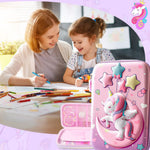 JYPLKCMT Pencil Case For Girls & Boys, Kids Cute Pink Pencil Pouch, 3D EVA Large Capacity Pen Holder, Cute School Portable Pencil Bag Gift
