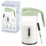 Masontops Breast Milk Storage Kit - 24oz Airtight Mason Jar with Handle, Marker & Stick-on Thermometer for New Moms