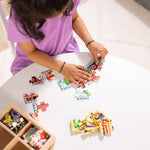 Melissa & Doug 4‑in‑1 Wooden Vehicle Jigsaw Puzzle Set, 48 Pieces with Storage Box, Toddler Puzzle Toy for Kids Ages 3+- FSC Certified