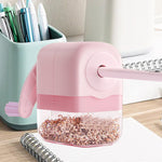 Pencil Sharpener Manual Sharpener with Handle Stationery Supplies Portable Suitable for Office Home,Pink