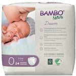Bambo Nature Hypoallergenic Dream Baby Diapers, Eco-Labeled Sustainable Diapers, Enhanced Leakage Protection, Totally Chlorine-Free, Skin Friendly, and Super Absorbent - Size 0 (24 Count)
