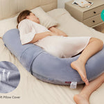 Momcozy Pregnancy Pillow, Original F Shaped Maternity Pillow for Pregnant Women with Adjustable Wedge Pillow, Full Body Support Pregnancy Pillows for Side Sleeping with Velvet Cover, Grey