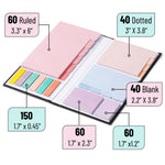 Mr. Pen- Sticky Notes Set, 410 Pack, Ruled, Dotted & Blank Notes with 150 Index Tabs, Divider Sticky Pads for Bible Study, Office, School, Planning, Journaling & Organization