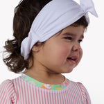RuffleButts® Girls Swim Bow Headband - White, One Size