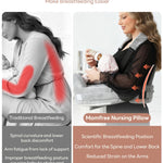 Nursing Pillow for Standing/Sitting Use- Springy Memory Foam for Support & Comfort, Large Breast Feeding Pillow - Safety Fence, Adjustable Waist Belt and Support Backrest, Removable Cover with Pocket